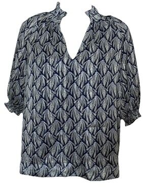 Avara Navy Coraline Printed Top size Small NWT